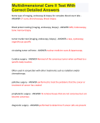 Multidimensional Care II Test With Correct Detailed Answers