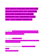 COPE HEALTH SCHOLARS WRITTEN EXAM  (ACTUAL EXAM) WITH 150+ QUESTIONS WITH VERY ELABORATED ANSWERS CORRECTRY WELL ORGANIZED LATEST 2024 – 2025 ALREADY GRADED A+
