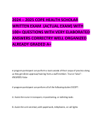2024 – 2025 COPE HEALTH SCHOLAR WRITTEN EXAM  (ACTUAL EXAM) WITH 100+ QUESTIONS WITH VERY ELABORATED ANSWERS CORRECTRY WELL ORGANIZED  ALREADY GRADED A+  