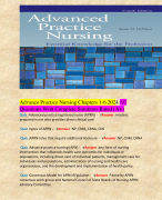 Advance Practice Nursing Chapters 1-6 2024 /97 Questions With Complete Solutions Rated (A+)