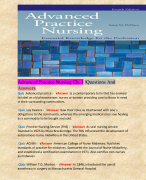 Advanced Practice Nursing Ch. 1 /Questions And Answers