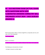 SE – 310 MIDTERM EXAM (ACTUAL EXAM) WITH QUESTIONS WITH VERY ELABORATED ANSWERS CORRECTRY WELL ORGANIZED LATEST 2024 – 2025 ALREADY GRADED A+