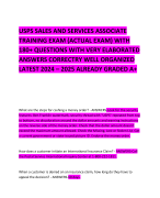 USPS SALES AND SERVICES ASSOCIATE TRAINING EXAM (ACTUAL EXAM) WITH 180+ QUESTIONS WITH VERY ELABORATED ANSWERS CORRECTRY WELL ORGANIZED LATEST 2024 – 2025 ALREADY GRADED A+         