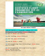 AIR METHODS CC Paramedic Updated 2023-2024 /82 Questions And Verified Answers Rated (A+)