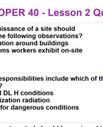 HAZWOPER 40: Lesson 18 Quiz (with Verified Answers) 2024
