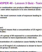 HAZWOPER 40 - Lesson 3 Quiz (Toxicology) / 2024