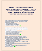 ATI RN CAPSTONE PROCTORED COMPREHENSIVE ASSESSMENT 2019 B  TEST WITH NGN 2024/2025 VERSION  WITH COMPLETE QUESTIONS AND  VERIFIED SOLUTIONS/A GRADE