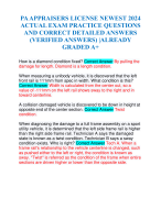 PA APPRAISERS LICENSE NEWEST 2024  ACTUAL EXAM PRACTICE QUESTIONS  AND CORRECT DETAILED ANSWERS  (VERIFIED ANSWERS) |ALREADY  GRADED A+