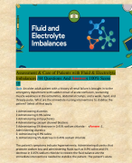 Assessment & Care of Patients with Fluid & Electrolyte Imbalances /44 Questions And Answers 100% Score !!!