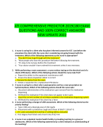 ATI COMPREHENSIVE PREDICTOR 2019(180 EXAM  QUESTIONS AND 100% CORRECT ANSWERS)  NEW UPDATE 2022 