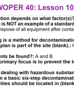 HAZWOPER 40: Lesson 10 Quiz (with 100% verified answers) 2024