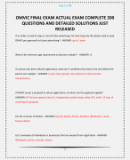 OMVIC FINAL EXAM ACTUAL EXAM COMPLETE 200 QUESTIONS AND DETAILED SOLUTIONS JUST RELEASED