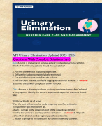 ATI Urinary Elimination Updated 2023 -2024 /Questions With Complete Solutions (A+)