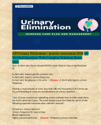 ATI Urinary Elimination - practice assessment 2024 /40 Verified Questions With Complete Solutions Rated (A+)