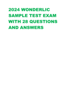 2024 WONDERLIC  SAMPLE TEST EXAM  WITH 28 QUESTIONS  AND ANSWERS