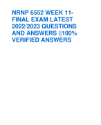 NRNP 6552 WEEK 11- FINAL EXAM LATEST  2022/2023 QUESTIONS  AND ANSWERS ||100%  VERIFIED ANSWERS