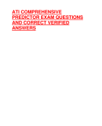 ATI COMPREHENSIVE  PREDICTOR EXAM QUESTIONS  AND CORRECT VERIFIED  ANSWERS