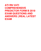 ATI RN VATI  COMPREHENSIVE  PREDICTOR FORM B 2019  EXAM QUESTIONS AND  ANSWERS ||REAL LATEST  EXAM