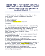 NSG 325- WEEK 2 TEST NEWEST 2024 ACTUAL  EXAM COMPLETE QUESTIONS AND CORRECT  DETAILED ANSWERS (VERIFIED ANSWERS)  |ALREADY GRADED A+