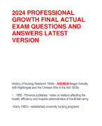 2024 PROFESSIONAL  GROWTH FINAL ACTUAL  EXAM QUESTIONS AND  ANSWERS LATEST  VERSION