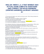 NSG 325- WEEK 3, 4, 5 TEST NEWEST 2024  ACTUAL EXAM COMPLETE QUESTIONS  AND CORRECT DETAILED ANSWERS  (VERIFIED ANSWERS) |ALREADY GRADED  A+