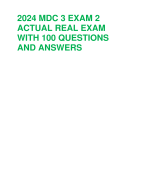 2024 MDC 3 EXAM 2  ACTUAL REAL EXAM  WITH 100 QUESTIONS  AND ANSWERS