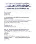 NSG 325-QUIZ 1 NEWEST 2024 ACTUAL  EXAM COMPLETE QUESTIONS AND  CORRECT DETAILED ANSWERS (VERIFIED  