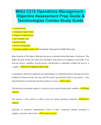 WGU C215 Operations Management - Objective Assessment Prep Guide & Terminologies Combo Study Guide