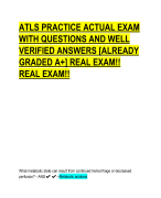 ATLS PRACTICE ACTUAL EXAM  WITH QUESTIONS AND WELL  VERIFIED ANSWERS [ALREADY  GRADED A+] REAL EXAM!!  REAL EXAM!!