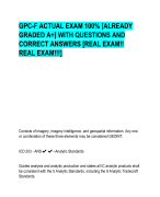 GPC-F ACTUAL EXAM 100% [ALREADY  GRADED A+] WITH QUESTIONS AND  CORRECT ANSWERS [REAL EXAM!!  REAL EXAM!!!]