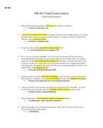 BIO202 Final Exam Study Guide (StraighterLine A&P II) Qs & As