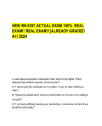 HESI RN EXIT ACTUAL EXAM 100% REAL  EXAM!! REAL EXAM!! [ALREADY GRADED  A+} 2024