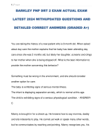 BARKLEY PNP DRT 2 EXAM ACTUAL EXAM  LATEST 2024 WITHUPDATED QUESTIONS AND  DETAILED CORRECT ANSWERS (GRADED A+)   