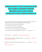 Nursing Exam 3 final