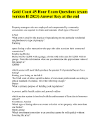 Gold Coast 45 Hour Exam Questions (exam version H 2023) Answer Key at the end