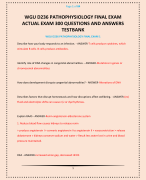 WGU D236 PATHOPHYSIOLOGY FINAL EXAM ACTUAL EXAM 300 QUESTIONS AND ANSWERS TESTBANK