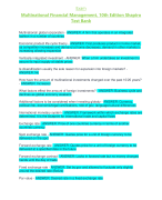 Exam Multinational Financial Management, 10th Edition Shapiro Test Bank