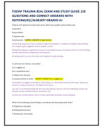 FISDAP TRAUMA REAL EXAM AND STUDY GUIDE 120  QUESTIONS AND CORRECT ANSWERS WITH  RATIONALES//ALREADY GRADED A+