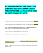 ATI RN PHARMACOLOGY PROCTORED EXAM  QUESTIONS WITH 100% VERIFIED CORRECT  ANSWERS/ GRADED A+/ GUARANTEED PASS/  70+ PROFESSIONALS APPROVED