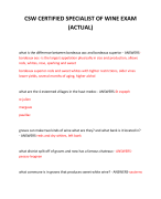 CSW CERTIFIED SPECIALIST OF WINE EXAM (ACTUAL)   2024 QUESTONS AND ANSWERS