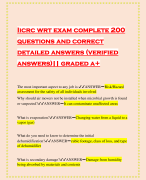 Iicrc wrt exam complete 200 questions and correct detailed answers (verified answers)|| graded a+