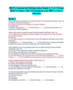 RETA Industerial Refrigeration Book 1, 2, & 3 Exam  2024 Versions with All Questions and 100% Correct  Answers