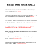 BIO 1201 GREGG EXAM 3 (ACTUAL) 2024 QUESTIONS AND ANSWERS