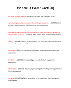 BSC 108 UA EXAM 1 (ACTUAL)  2024 QUESTIONS AND ANSWERS