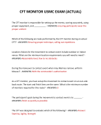 CFT MONITOR USMC EXAM (ACTUAL) 2024 QUESTIONS AND ANSWERS