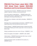 PRN1032 Final Exam Latest 2024 | PRN  1032 Actual Exam Update 2024-2025  Questions and Correct Answers Rated A+ | Verified PRN 1032 ActualExam Latest 2024  Quiz with Accurate Solutions Aranking Allpass