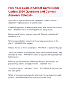 PRN 1032 Exam 2 Kahoot Game Exam  Update 2024 Questions and Correct  Answers Rated A+ | Verified PRN1032 Exam 2 Kahoot Game Exam 2024 Quiz with Accurate Solutions Aranking Andpass