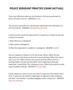 POLICE SERGEANT PRACTICE EXAM (ACTUAL) 2024 QUESTIONS AND ANSWERS