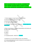  CLINICAL CHEMISTRY  TEXT BANK GUIDELINES LATEST EXAM  2024 AND VERIFIED ANSWERS GRADED A+