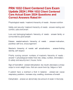  PRN 1032 Client Centered  Care Actual Exam 2024 Questions and  Correct Answers Rated A+ | PRN 1032 Client Centered Care Exam Update 2024 -2025 Quiz with Accurate Solutions Aranking Allpass'